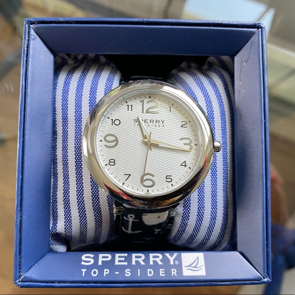 Sperry Sandbar Stainless Steel Watch Whale Print